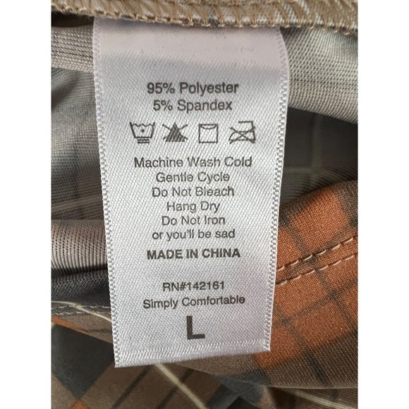 NWT Lula Roe Dress Large Orange Gray White Plaid Maxi Sheath Short Sleeve Round - Picture 10 of 11